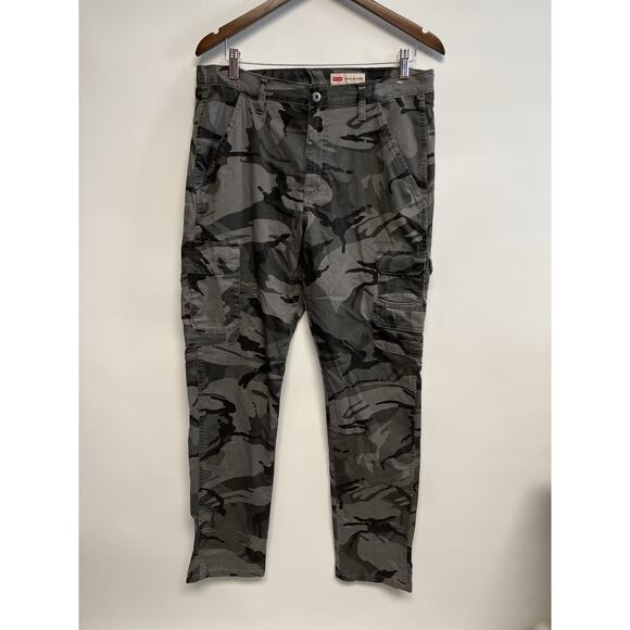 Y2K Wrangler Camo Cargo Pants Mens 32x32 Gray Military Army Utility Camouflage - Picture 1 of 11